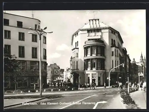 AK Halle /Saale, Ecke Klement-Gottwald-Strasse, Hansering