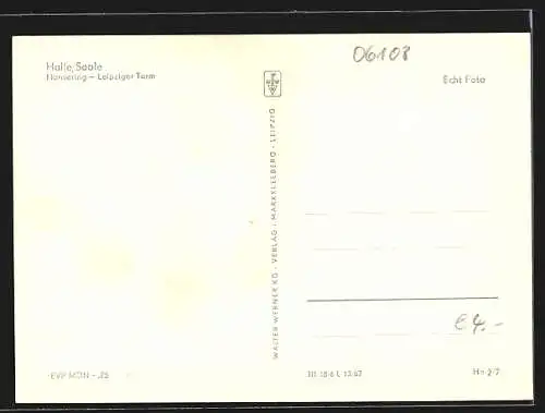 AK Halle / Saale, Hansering, Leipziger Turm