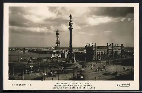 AK Barcelona, Monumento a Colon y la Aduana