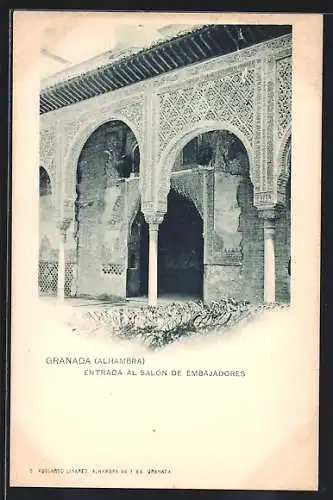 AK Granada, Alhambra, Entrada al Salon de Embajadores