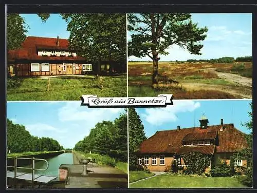 AK Bannetze, Gasthaus Lammers, Ortsansicht