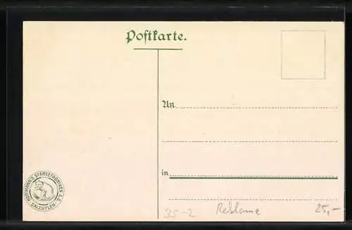 Lithographie Landschaftsidyll mit Ziegen, Reklame Hoffmann`s Stärkefabriken