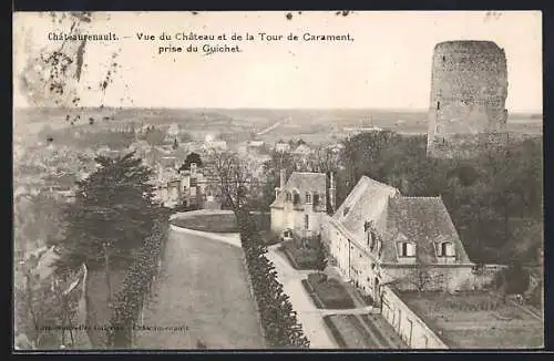 AK Chateaurenault /I.-et-L., Vue du Chateau et de la Tour de Carament