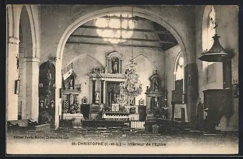 AK Saint-Christophe /I.-et-L., Interieur de l`Eglise