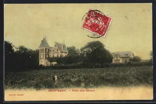 AK Saint-Épain /I.-et-L., Villa des Deneu