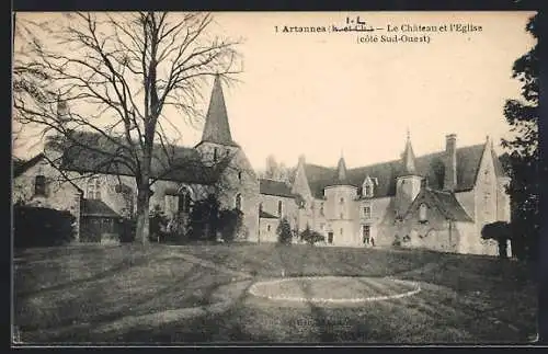 AK Artannes /I.-et-L., Le Chateau et l`Eglise