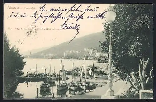 AK Abbazia, Blick auf Bootshafen