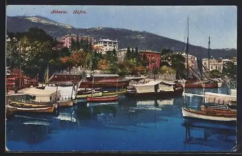 AK Abbazia, Hafen mit Booten
