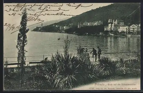 AK Abbazia, Blick auf die Südstrandvillen