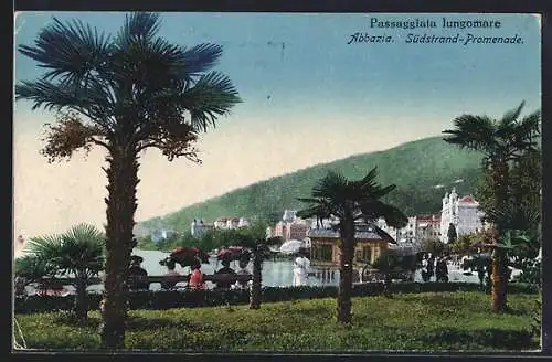AK Abbazia, Südstrand-Promenade