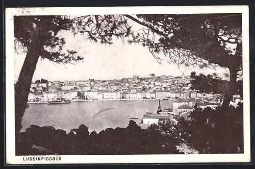 AK Lussinpiccolo, Panoramablick auf den Ort