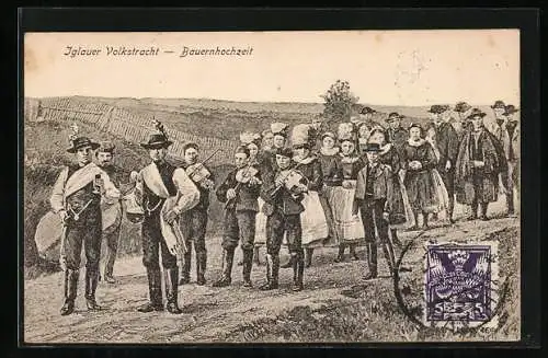 AK Iglauer Volkstracht, Bauernhochzeit