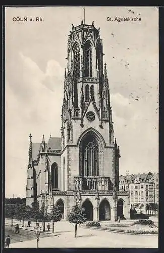 AK Köln-Neustadt, Partie an der St. Agneskirche