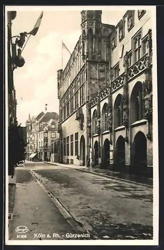 AK Köln a. Rh., Strassenpartie am Gürzenich