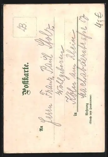 Künstler-AK C. Pfaff: Köln, Rathaus mit Passanten