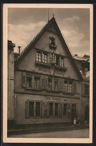 AK Heidelberg, Kinder vor dem Gasthaus zum Seppel