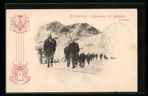AK Attraverso l`altipiano di Razzo, Italienisches Gebirgsjäger-Regiment