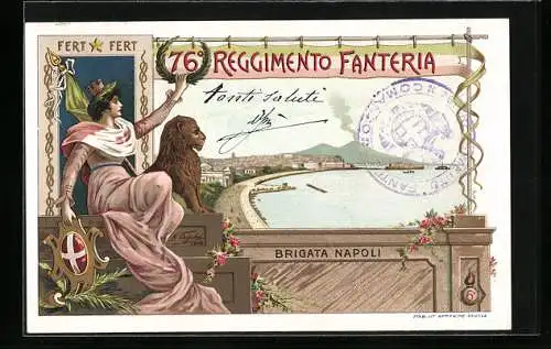 Lithographie 76o Reggimento Fanteria, Brigata Napoli
