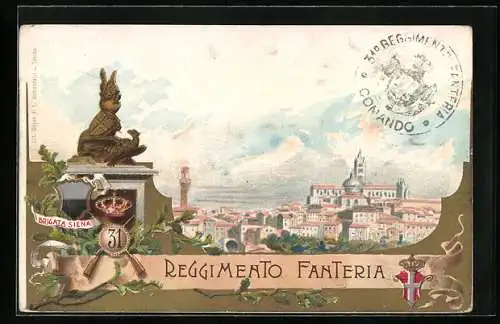 Lithographie 31° Reggimento Fanteria, Brigata Siena, Italienisches Infanterie-Regiment
