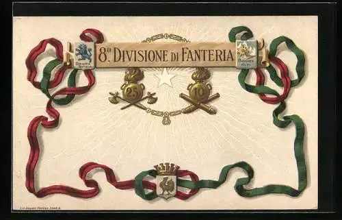 Lithographie 8a. Divisione di Fanterie, Italienisches Infanterie-Regiment