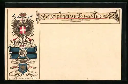 AK 87. Reggimento Fanteria, Brigata Friuli, Wappen des Infanterie - Regiments