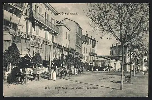 AK Golfe Juan /La Cote d`Azur, Le Quai, Promenade