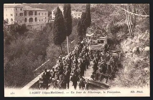 AK Laghet /Alpes-Maritimes, Un Jour de Pelerinage, la Procession