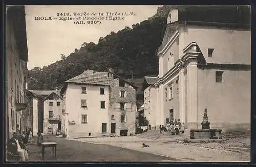 AK Isola /A.-M., Eglise et Place de l`Eglise