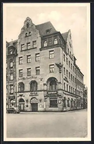 AK Nürnberg, Hotel Goldner Adler, Hallplatz 21