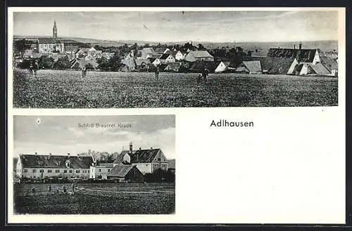 AK Adlhausen, Schloss-Brauerei Kraus, Ortsansicht