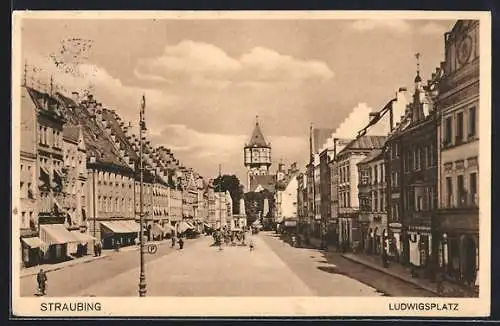 AK Straubing, Blick über den Ludwigsplatz