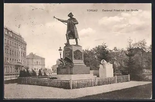 AK Torgau, Denkmal Friedrich des Grossen