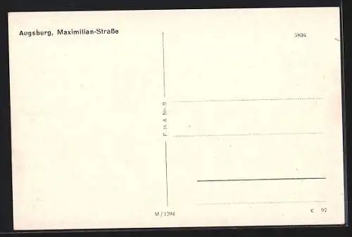 AK Augsburg, Blick in die Maximilian-Strasse
