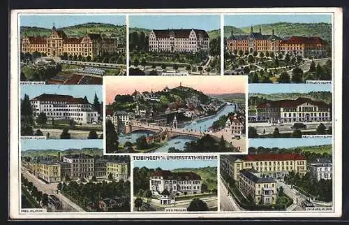 AK Tübingen, Ortsansicht, Universitätskliniken und Med.Pavillon