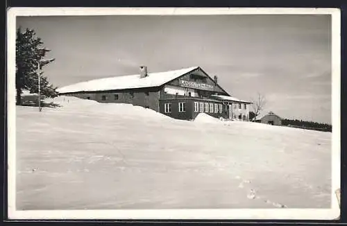 AK Oberbreitenau, Landshuter Haus im Schnee