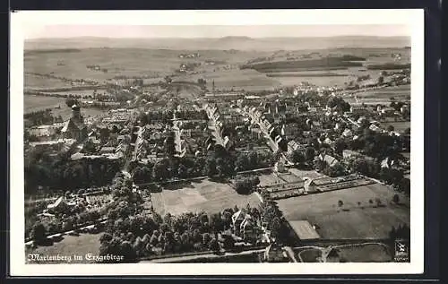 AK Marienberg im Erzgebirge, Gesamtansicht vom Flugzeug aus