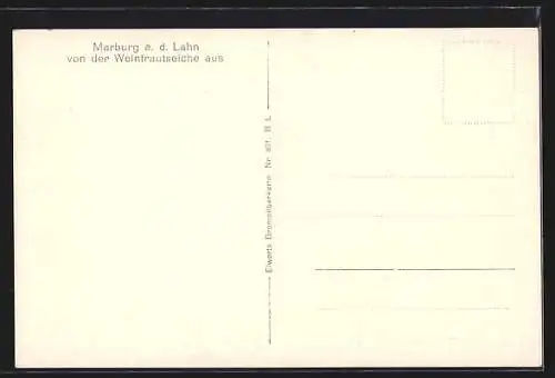 AK Marburg /Lahn, Ortsansicht von der Weintrautseiche aus