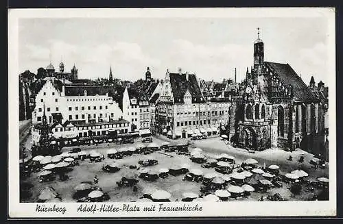 AK Nürnberg, Platz mit Markt und Frauenkirche