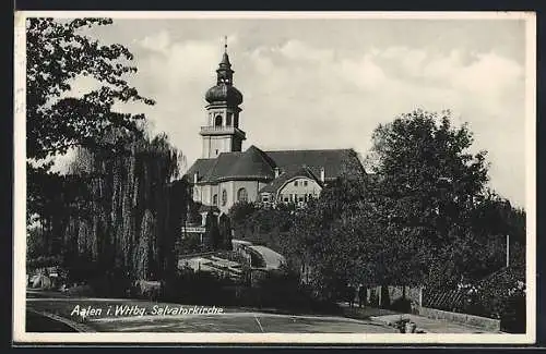 AK Aalen /Württ., Salvator-Kirche mit Umgebung