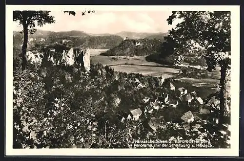 AK Streitberg /Fränk. Schweiz, Panorama mit Streitburg und Neideck