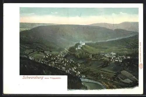 AK Schwarzburg, Panorama vom Trippstein gesehen