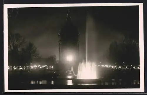 AK Mannheim, Beleuchteter Wasserturm, Mannheim im Licht