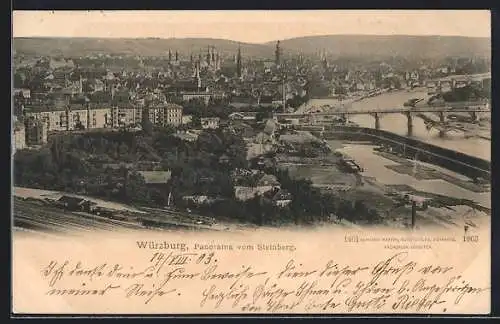 AK Würzburg, Panorama vom Steinberg