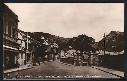 AK Simonstown, St. Georges Street showing Dock Yard Gates