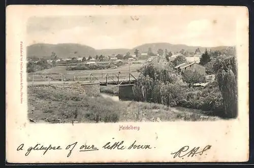 AK Heidelberg, Ortsansicht am Fluss