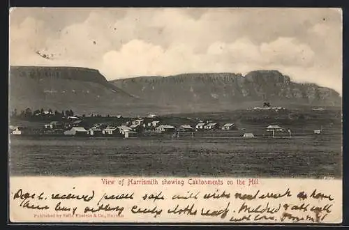 AK Harrismith, General view showing Cantonments on the Hill