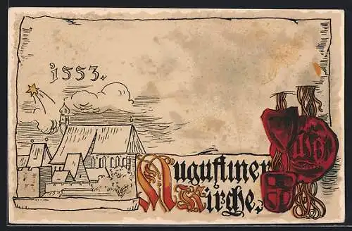 Künstler-AK Wien, Die Augustiner Kirche 1553