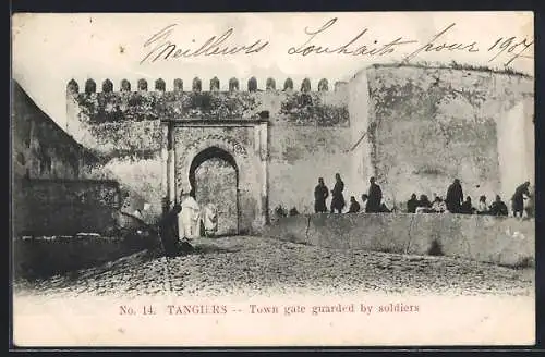 AK Tangiers, Town gate guarded by soldiers