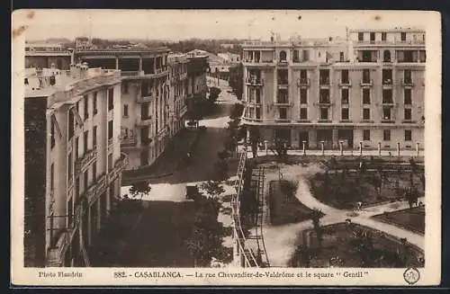 AK Casablanca, La rue Chavandier-de-Valdrome et le square Gentil