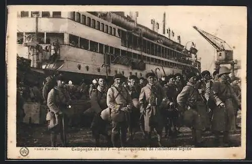 AK Casablanca, Campagne du Riff, Débarquement de l`infanterie alpine